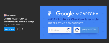 Google reCAPTCHA components screenshot